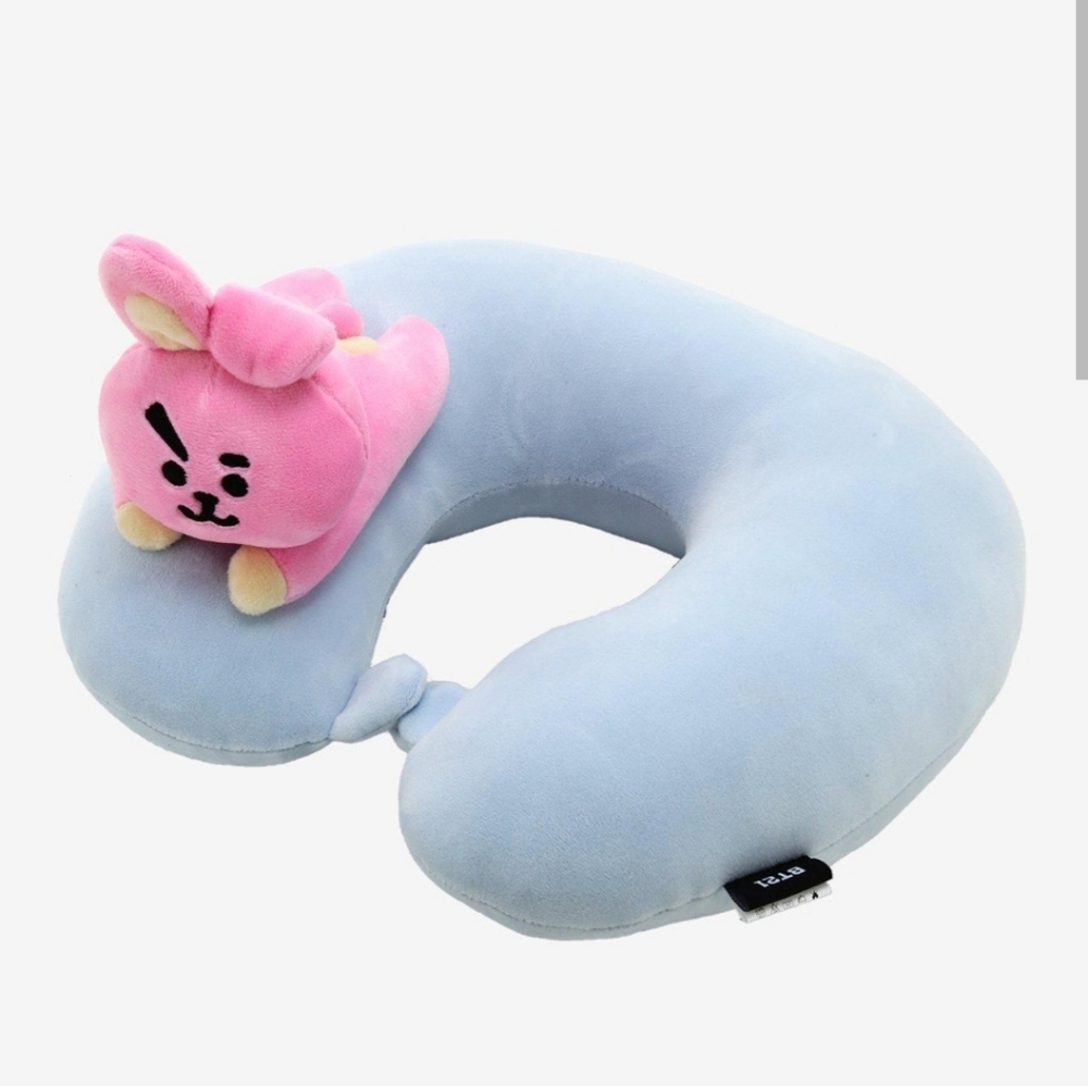 BT21 Cooky Soft Pink and Blue Neck Pillow